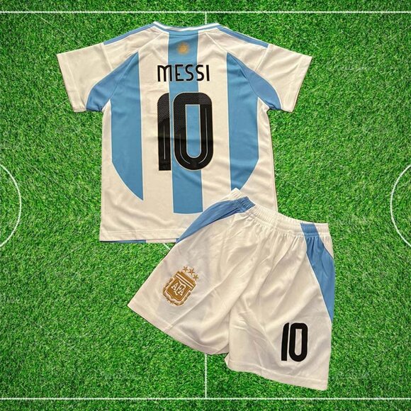 Other - Messi Argentina #10 Home Jersey– Youth Fan Set (Jersey + Shorts)